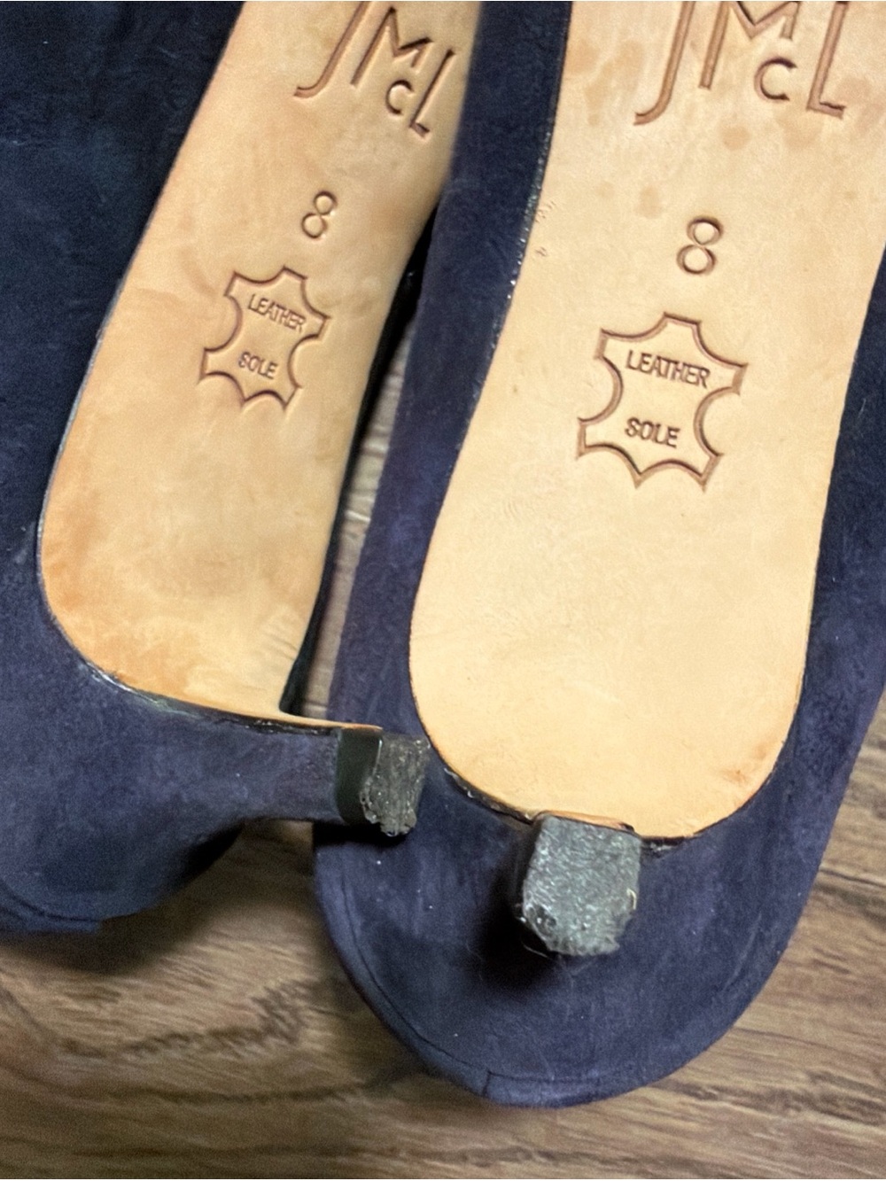 J McLaughlin Delia Women's Pointed Toe Pumps Kitten Heel Navy Blue Suede Size 8 - Picture 7 of 11